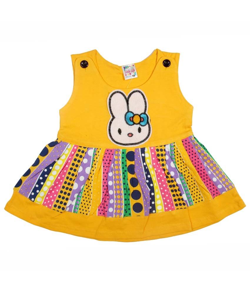 Little Life Baby Frock 100 Cotton (gold) (dn175) (size L) Buy