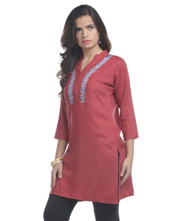 red colour kurti combination