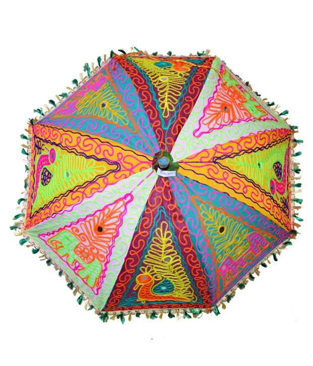 Marusthali Embroidery Designer Cotton Umbrella: Buy Online at Low Price ...