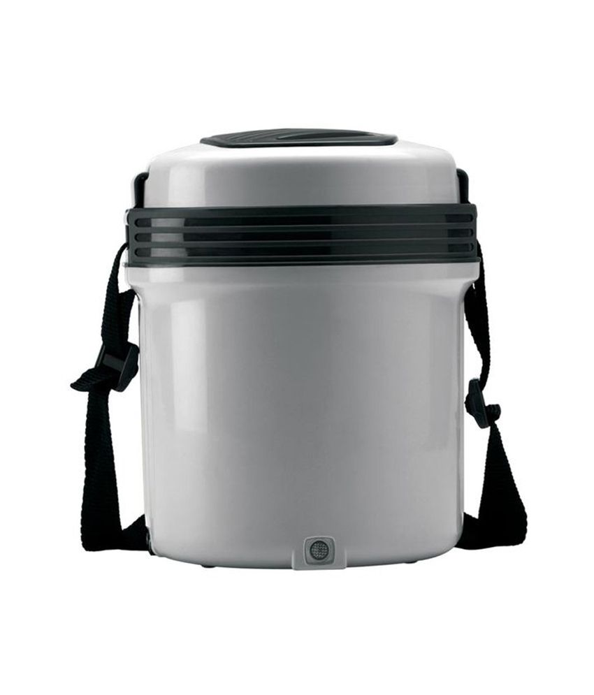 MILTON Electron Hot Lunch Box Electric Tiffin Carrier Set Of 3 Containers 
