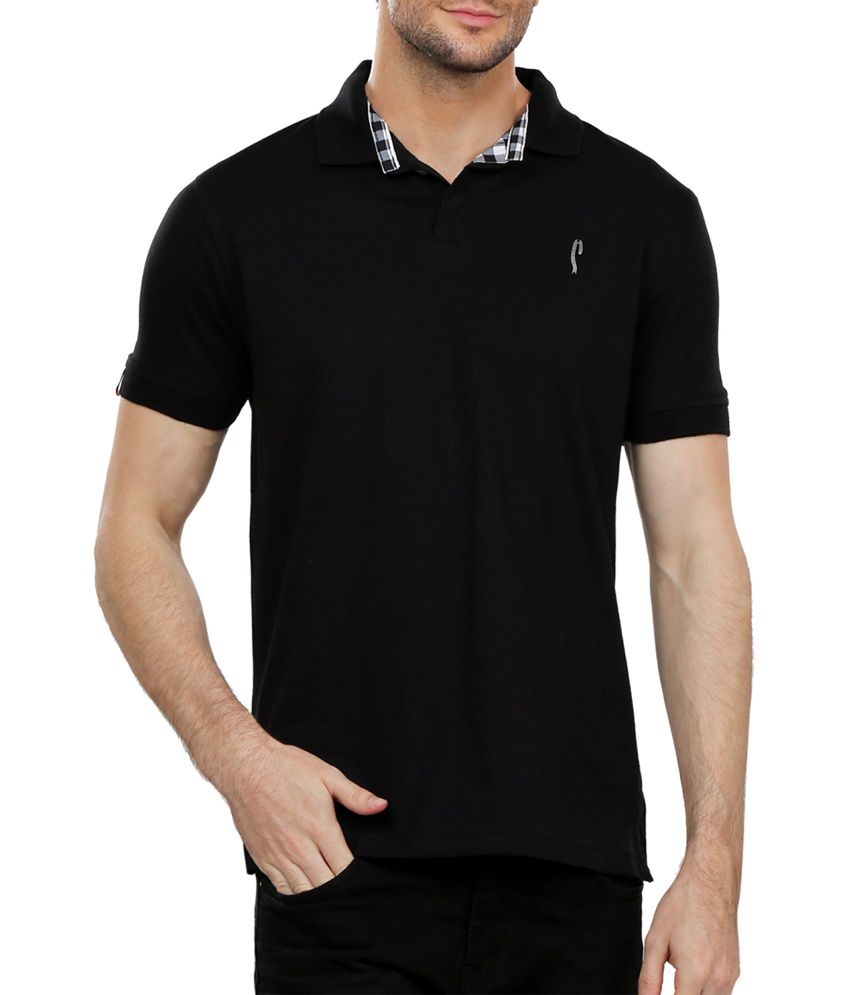 Stride Black Collar Neck T-shirt - Buy Stride Black Collar Neck T-shirt ...