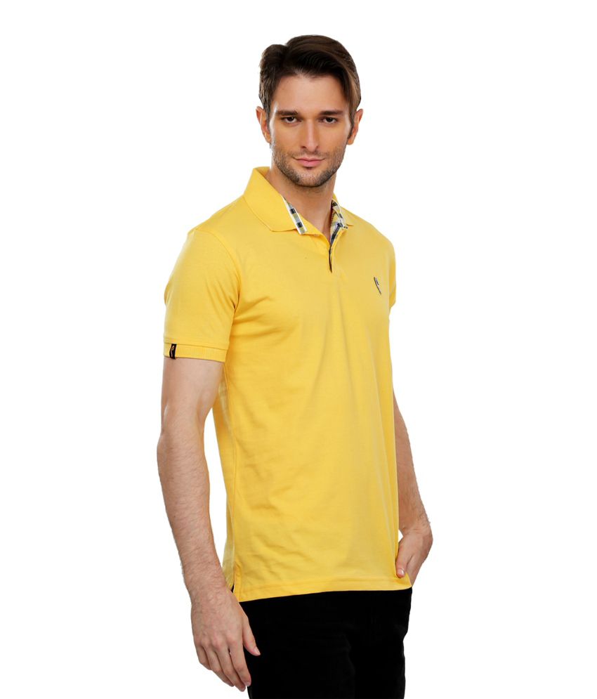 Stride Yellow Collar Neck T-shirt - Buy Stride Yellow Collar Neck T ...