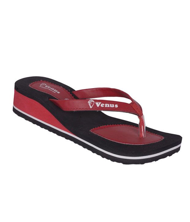 red low heel sandals