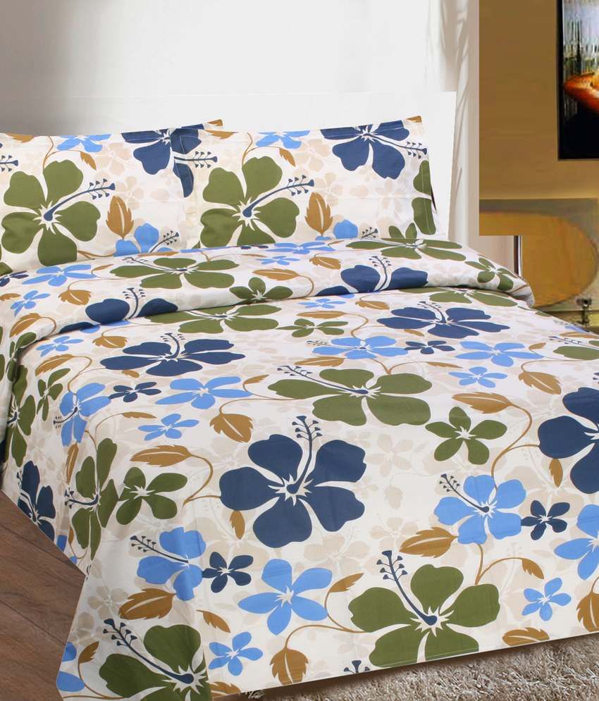 Goodwill Multicolour Cotton Double Bedsheet With 2 Pillow Cover Buy