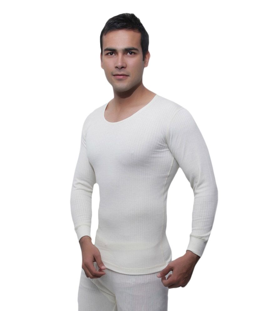 Groversons White Cotton Men's Thermal Tops ( Pack of 1 ) Buy