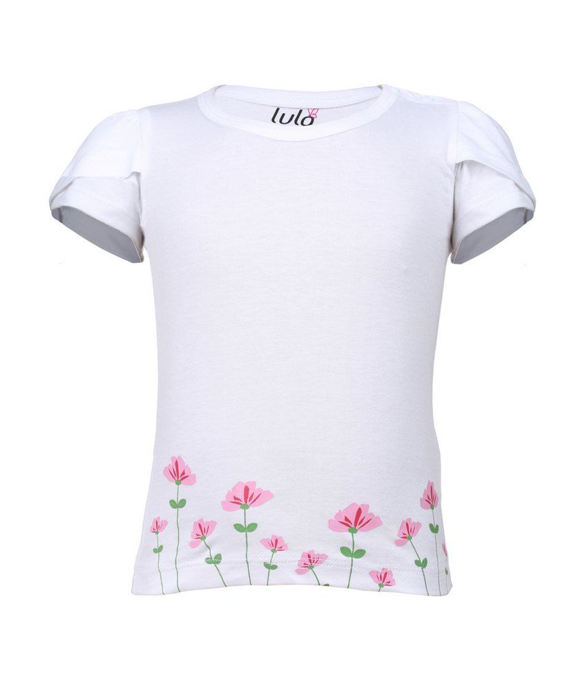     			Lula White Cotton Half Tops For New Born Baby