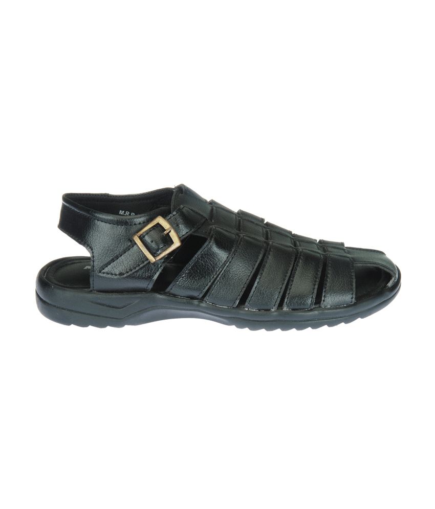 Khadim's Men Black Strap-on Sandal Price in India- Buy Khadim's Men ...