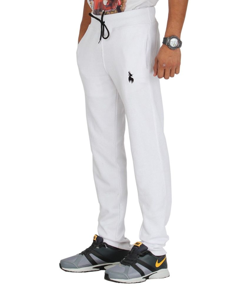 plain white track pants