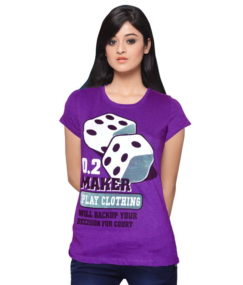 Play Clothing Purple Round Neck Printed Top Buy Play Clothing Purple