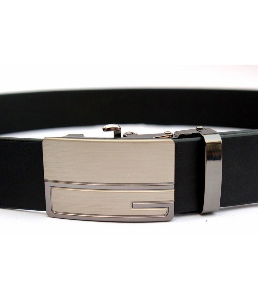 Tops Black Leather Autolock Buckle Belt: Buy Online at Low Price in India - Snapdeal