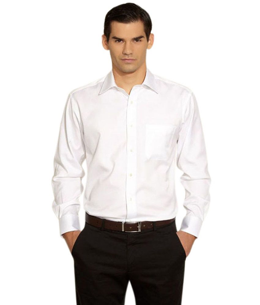 Vabe White Regular Fit Solid Full Sleeve Shirt - Buy Vabe White Regular ...