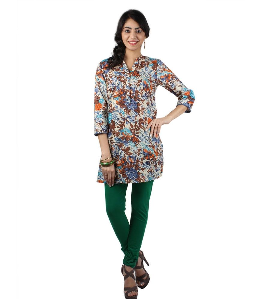 white printed kurti
