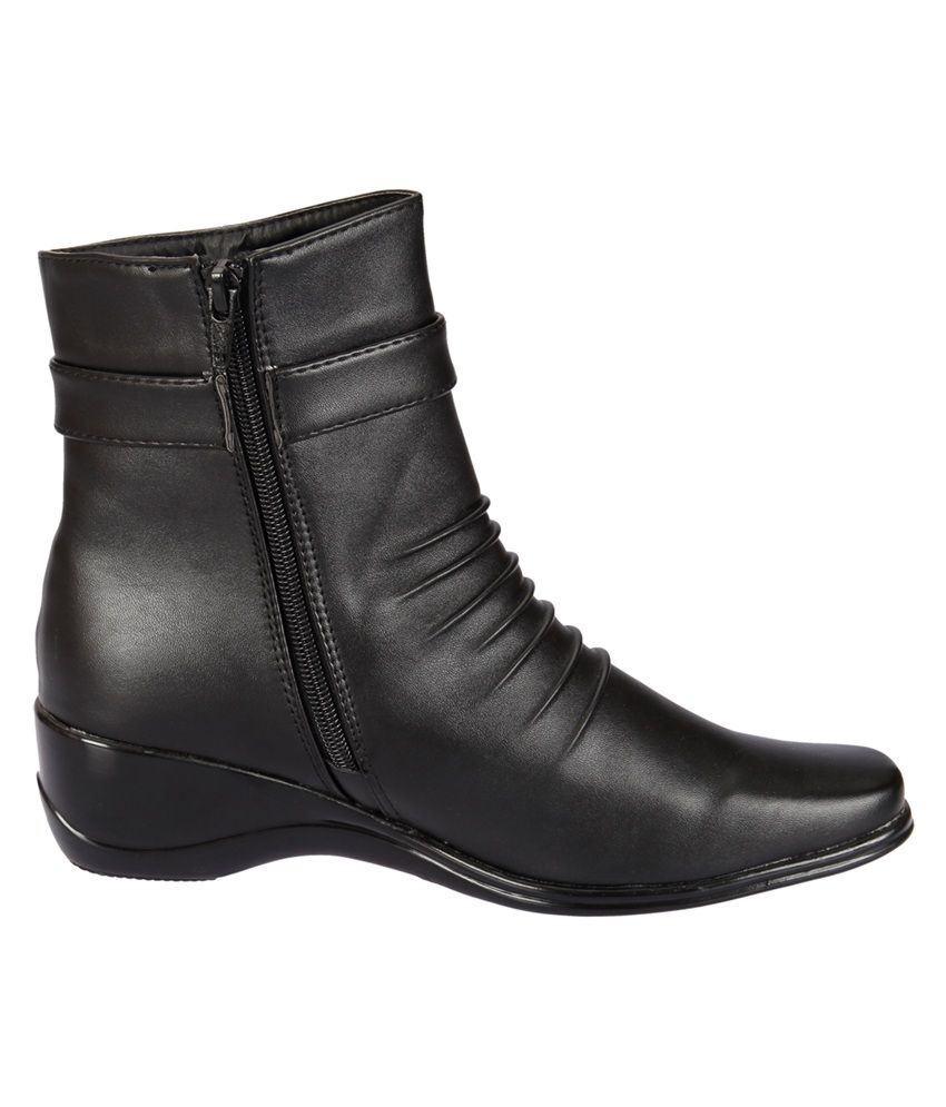 black womens wedge boots