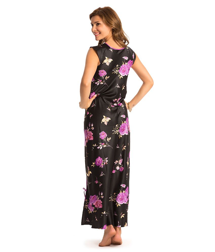 Buy Prettysecrets Black Polyester Nighty Online at Best Prices in India ...