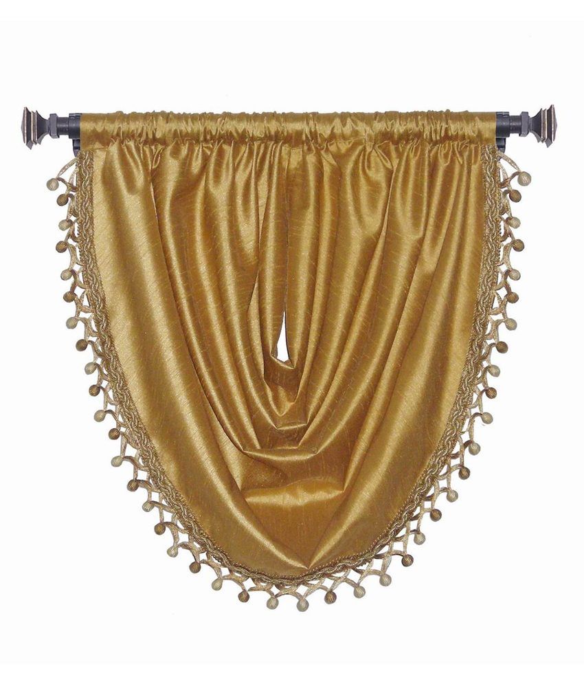 Deco Window Gold Plain Polyester 1 Rod Pocket Valance Buy Deco Window