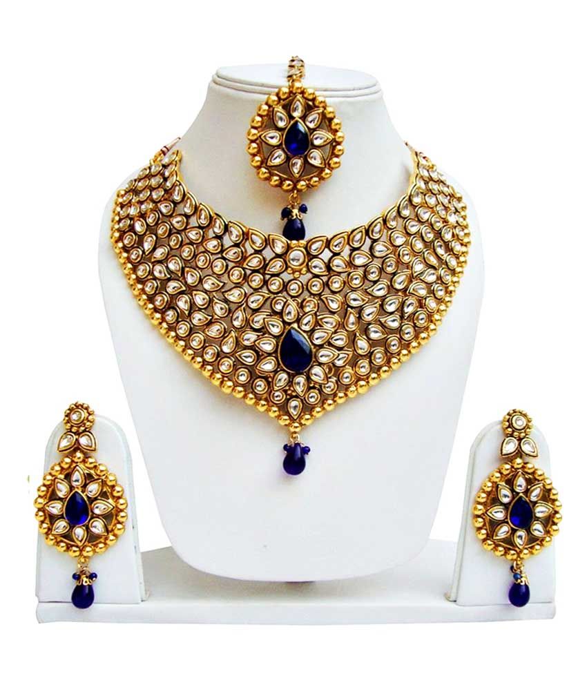 Lucky Jewellery Blue Kundan Set Buy Lucky Jewellery Blue Kundan Set