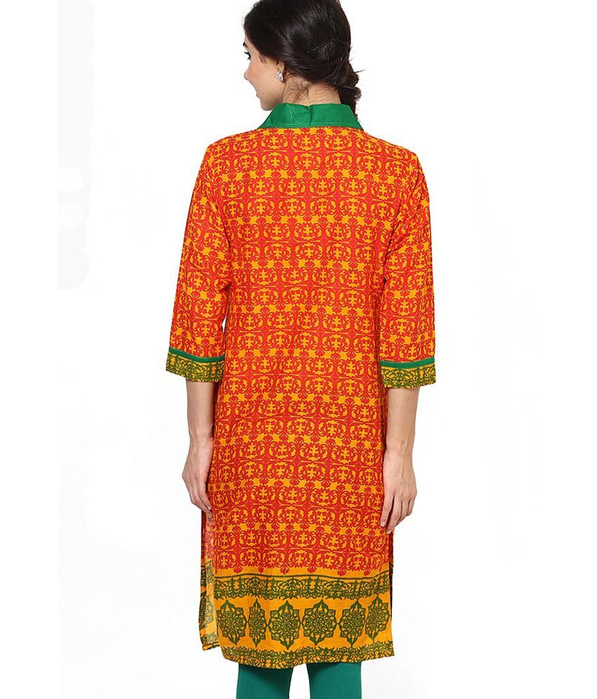 Jaipur Kurti Pure Cotton Three Quarter Sleeves Rust Kurti Buy Jaipur