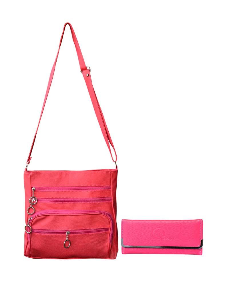 Bueva Stylish Red Sling Bag With Clutch - Buy Bueva Stylish Red Sling ...