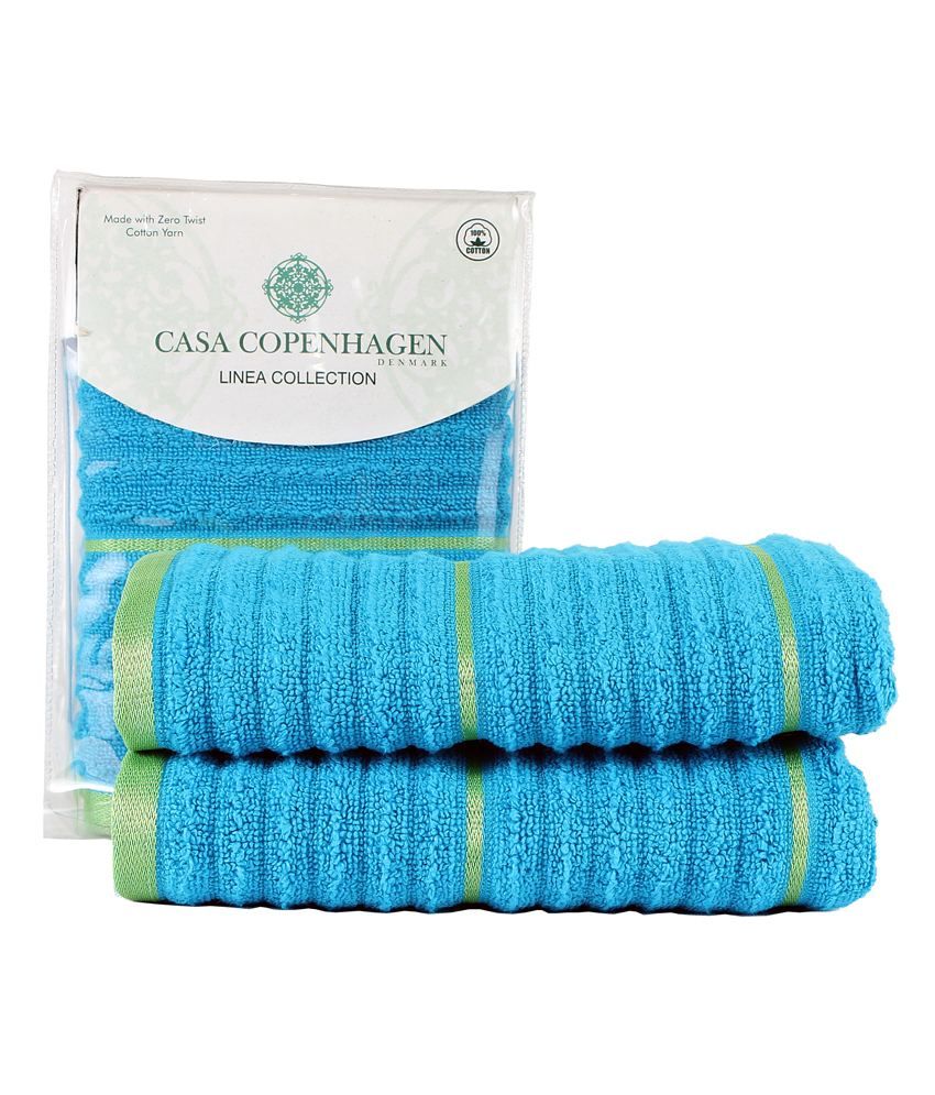 Casa Copenhagen Linea Ribbed Zero Twist Hawaiin Ocean 2 Pcs Hand Towels