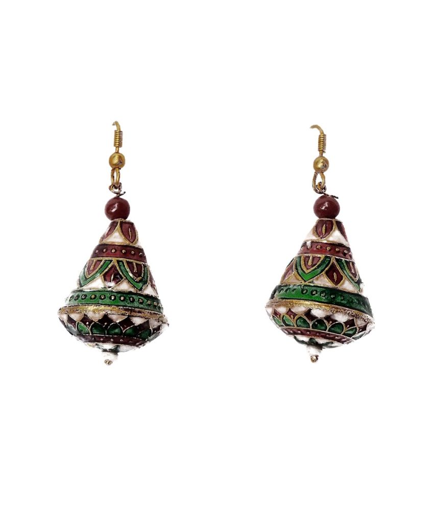 Kundaan Rajasthani Thewa Meenakari Earrings Buy Kundaan Rajasthani