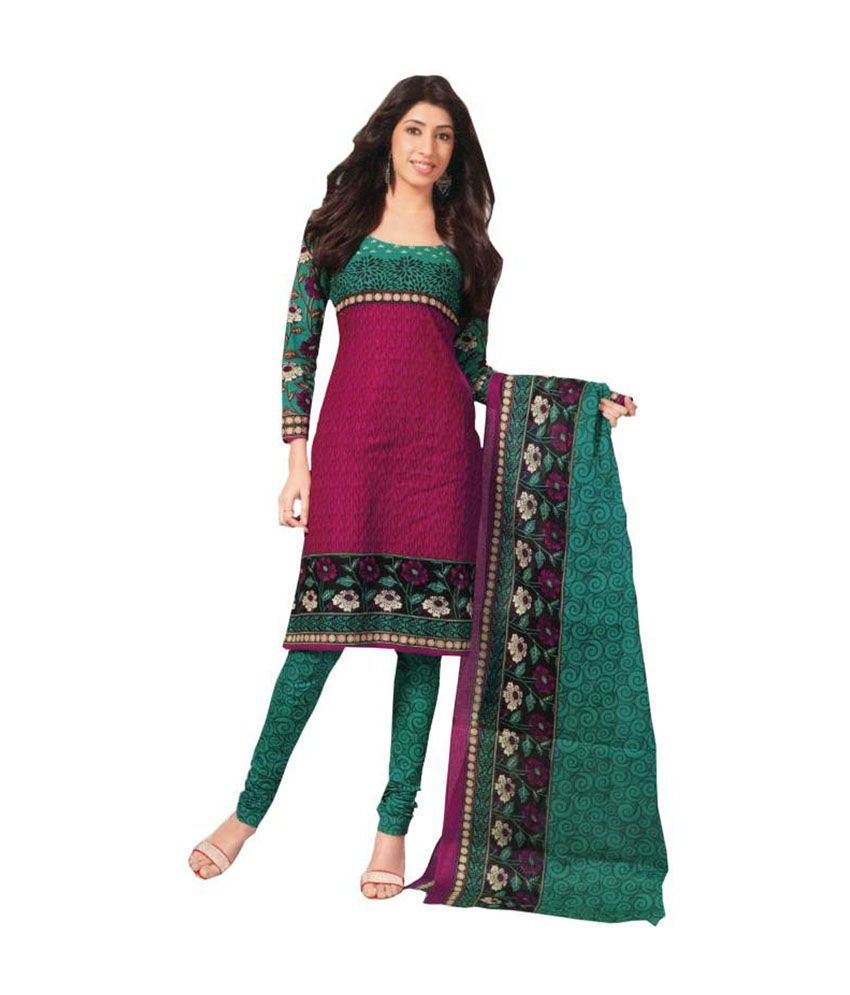 Shree Ganesh Multi Color Cotton Unstitched Dress Material