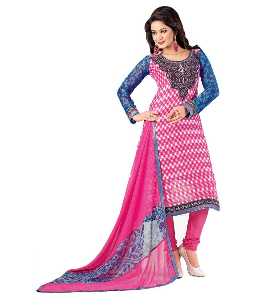 semi stitched dress materials online shopping