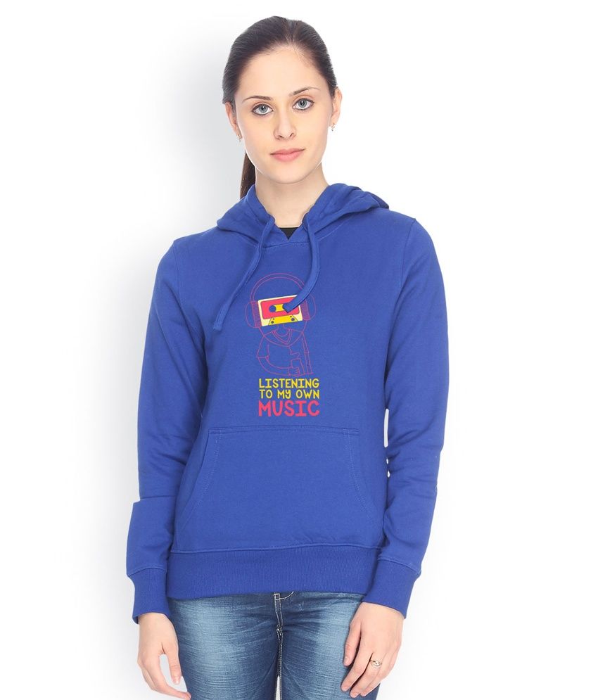     			Campus Sutra Blue Cotton - Fleece Non Zippered