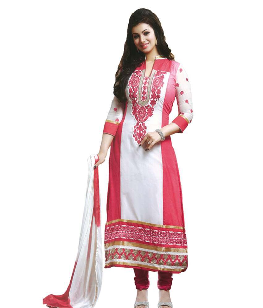 Khwaish Pink Faux Georgette Unstitched Dress Material Buy Khwaish