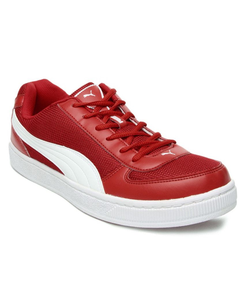 puma red casual shoes