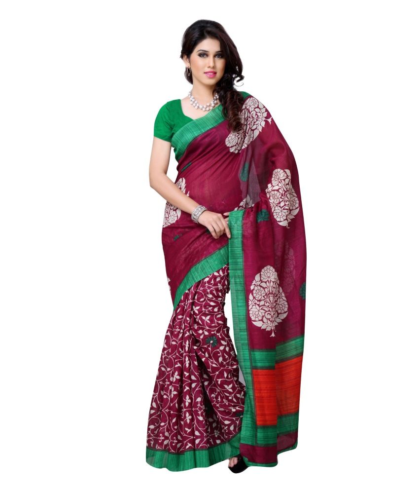 Diva Fashion Surat Pink Art Silk Saree Buy Diva Fashion Surat Pink