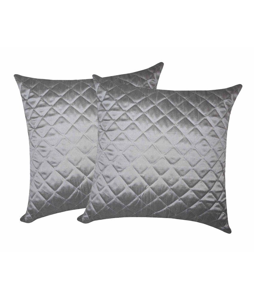 Box Quilted Floors cushion Cover Grey 50X50 Cms(Pack2) Buy Online at