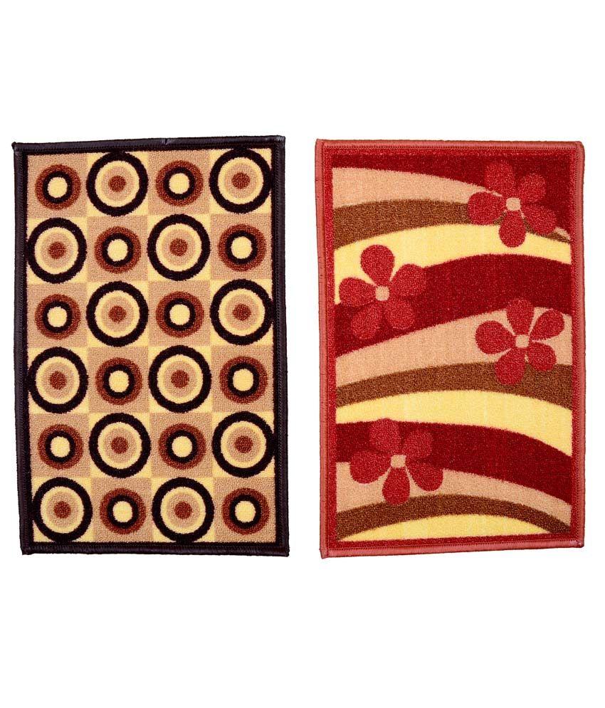 Floor Fashion Multicolor Nylon Designer Door Mat Set Of 2 Buy Floor
