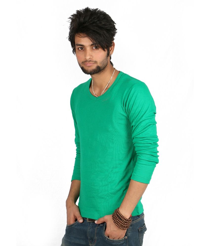 white shirt with green sleeves