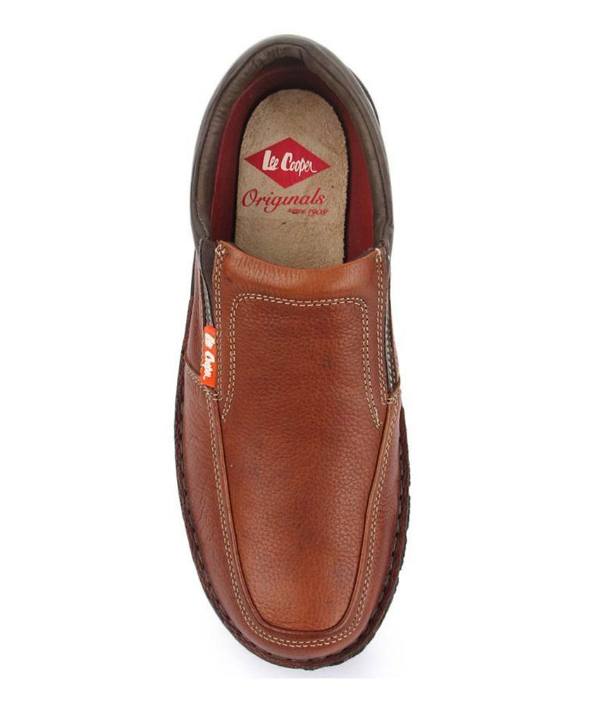 lee cooper brown leather casual shoes