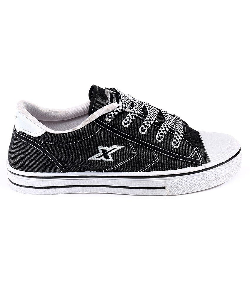 sparx black canvas shoes