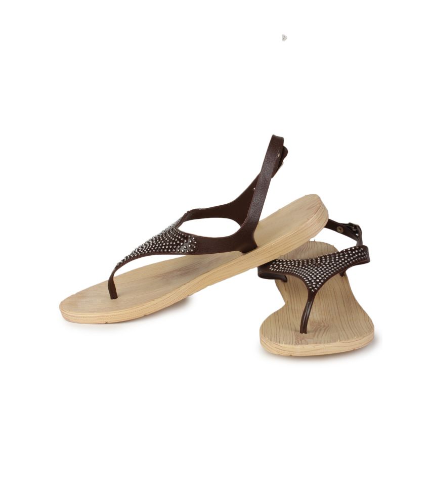 Srs Brown Flat Sandal Price in India- Buy Srs Brown Flat Sandal Online ...