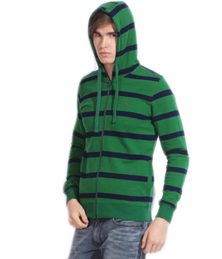 Allen Solly Green Full Sleeve Striped Men's Sweatshirt - Buy Allen ...