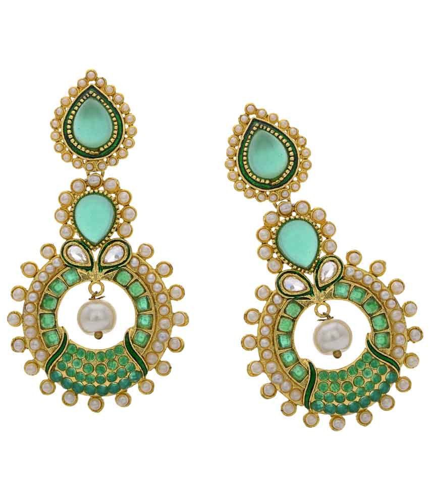 Hyderabad Jewels Appealing Gold Toned Pearl Hanging Earrings - Buy ...