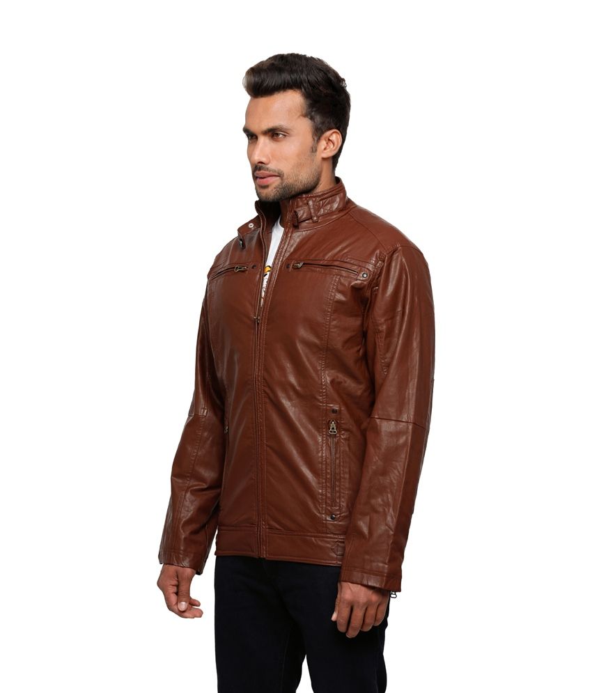 Status Quo Brown Pu Leather Full Sleeves Men Jacket Status Quo Brown Pu Leather Full Sleeves Men Jacket