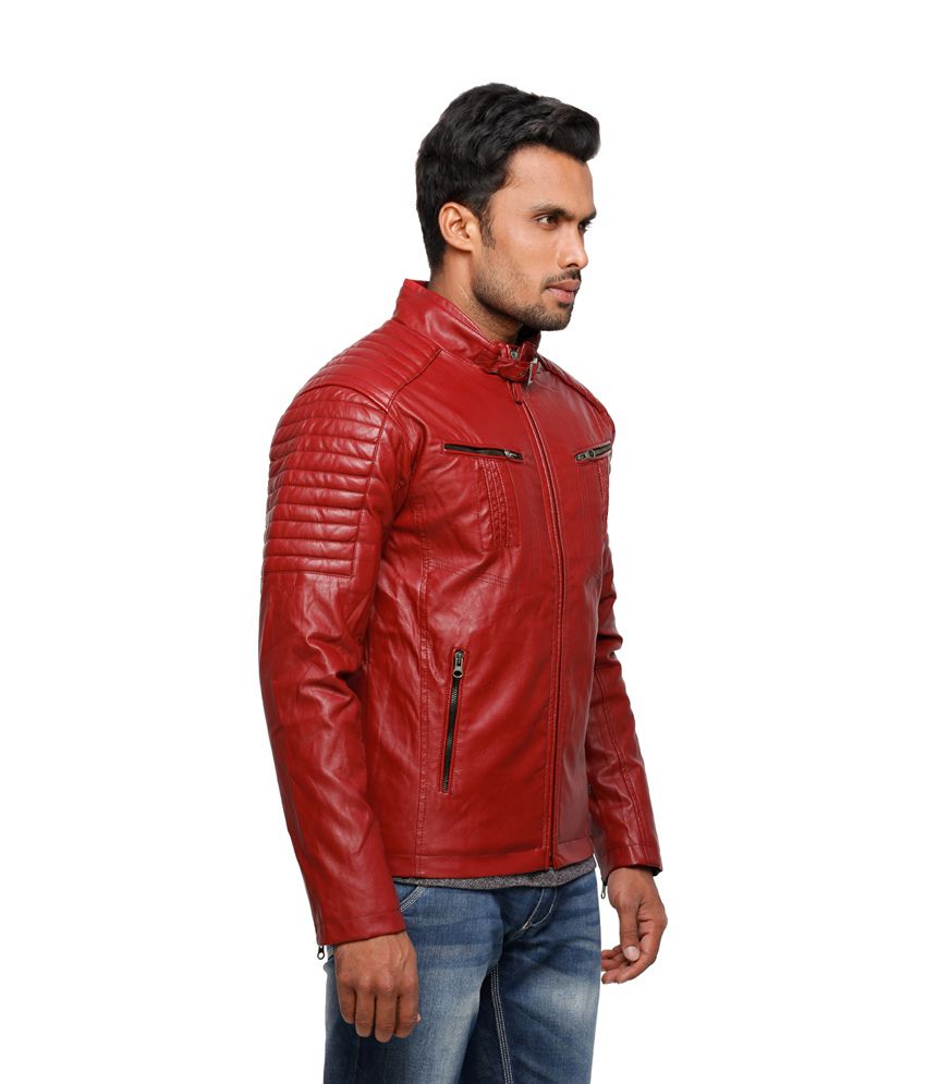 Status Quo Red Pu Leather Full Sleeves Men Leather Jacket - Buy Status ...