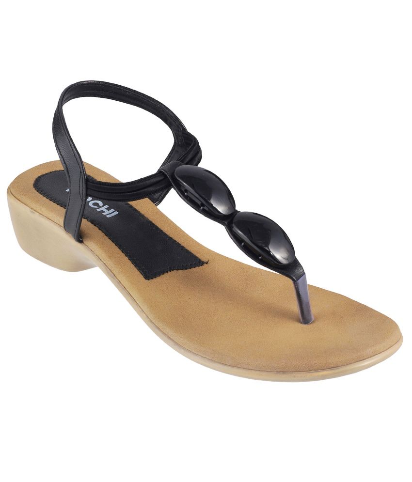 Mochi Black Wedges Sandals - Buy Women's Sandals @ Best Price Online ...