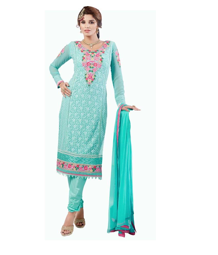 sky blue churidar material