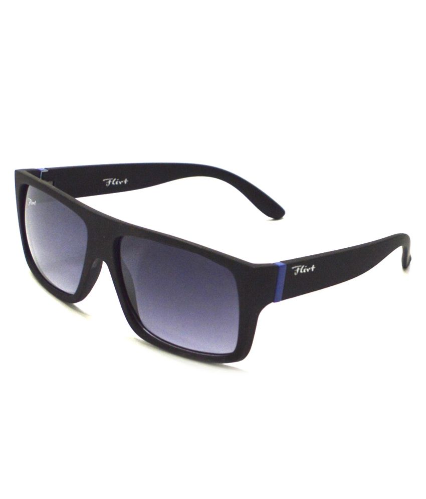 Flirt Black Designer Rectangular Sunglasses For Men - Buy Flirt Black