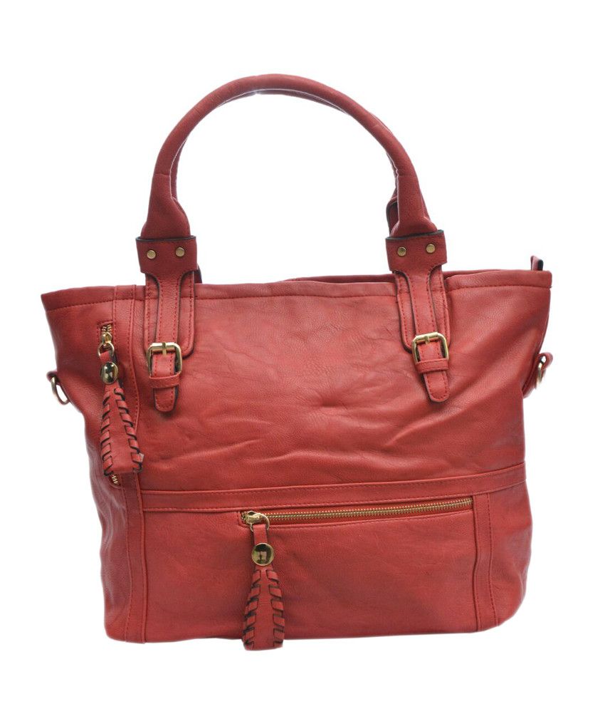 small red shoulder bag