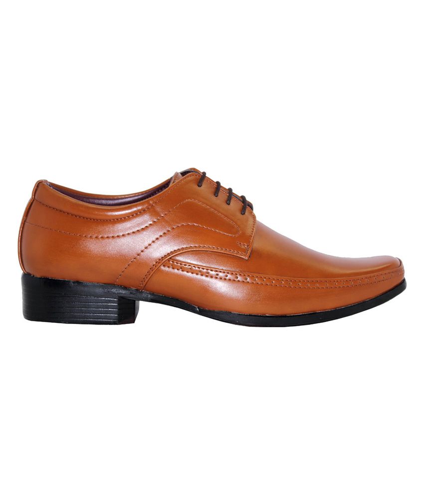 Alleviater Tan Synthetic Leather Lace Closure Formal Shoes Price in