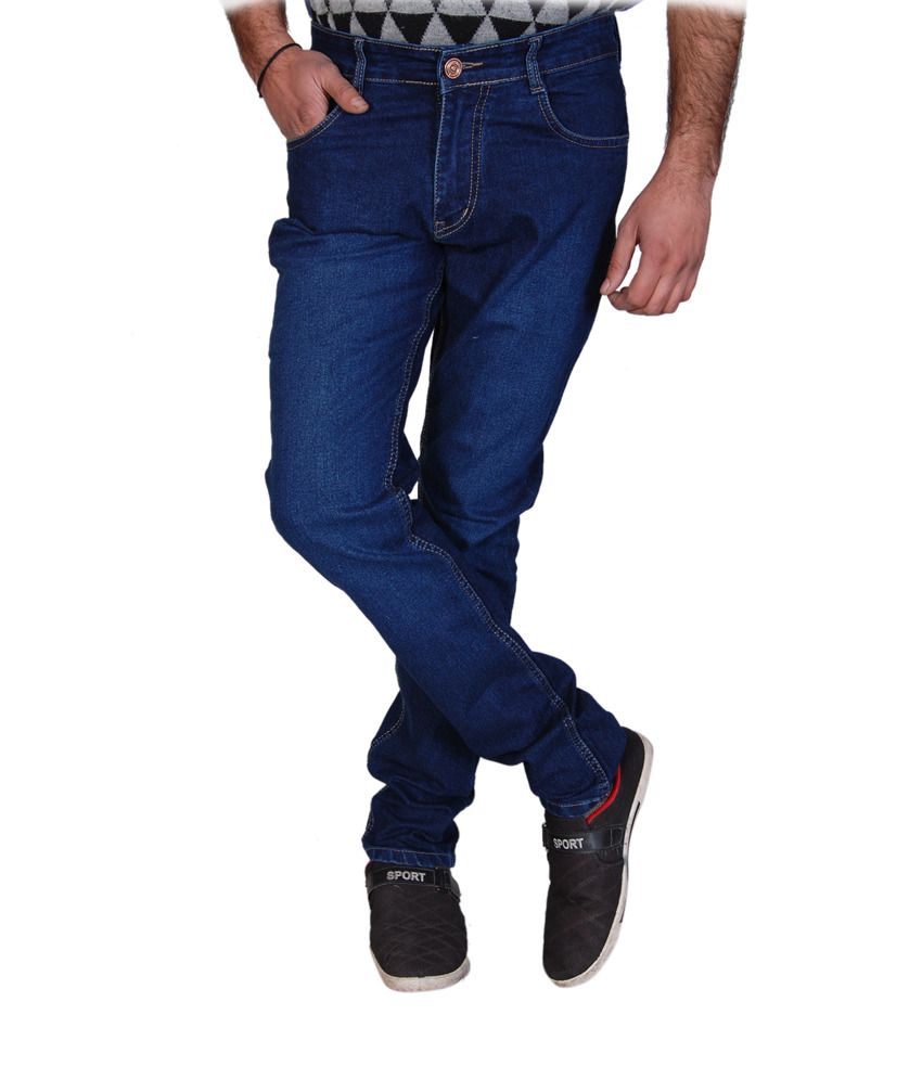 Fashion Flag Blue Cotton Blend Faded Slim Fit Men's Jeans - Buy Fashion ...