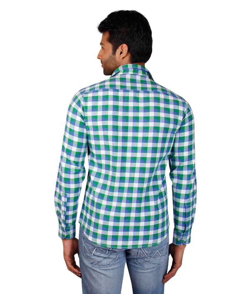 dark green checks shirt