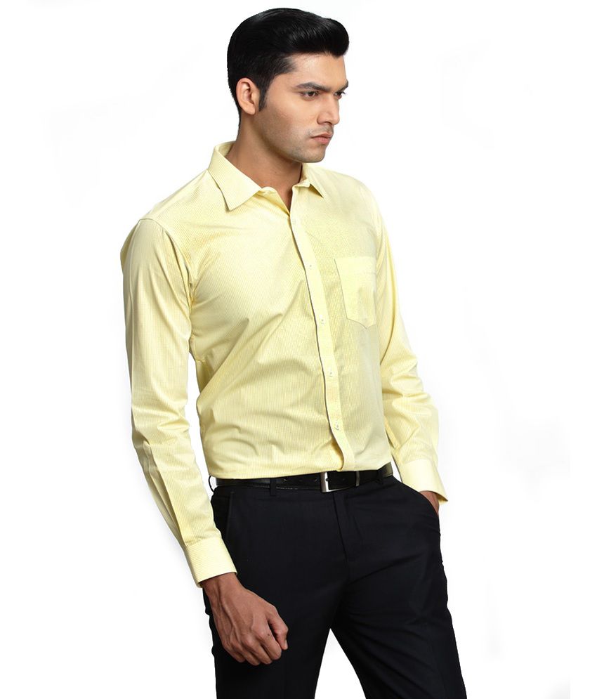 Basics Life Yellow Formals Shirt - Buy 