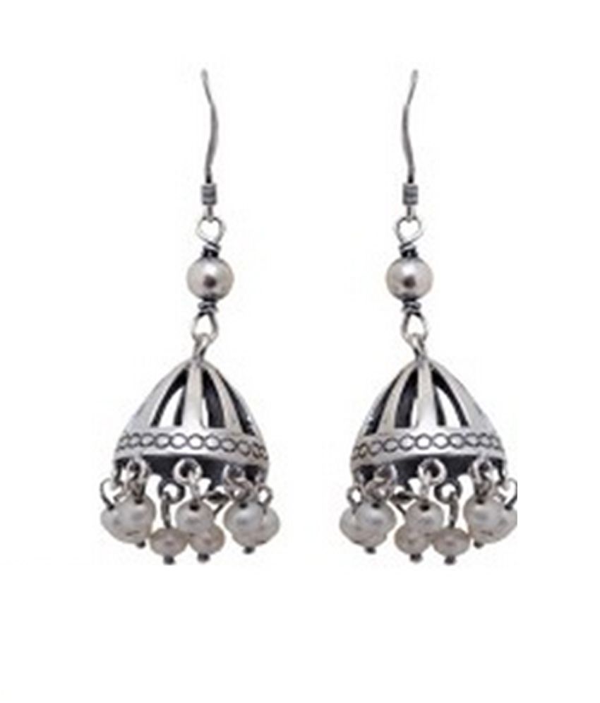 Zaywar Rajasthani Silver Jhumkas For Women Buy Zaywar Rajasthani Silver Jhumkas For Women