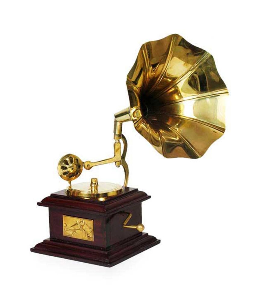 Design Hut Home Decor  Brass Showpiece Gramophone 